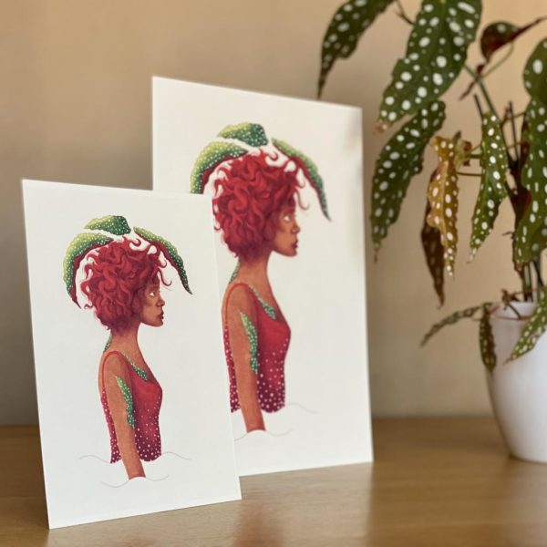Botanická ilustrácia Melancholická červenovláska wearewind