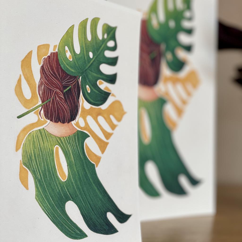 Botanická ilustrácia Monstera love Botanická ilustrácia Monstera love – Obrázok 4