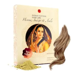 Indian Natural – Svetlohnedá farba na vlasy Henna, Indigo & Amla