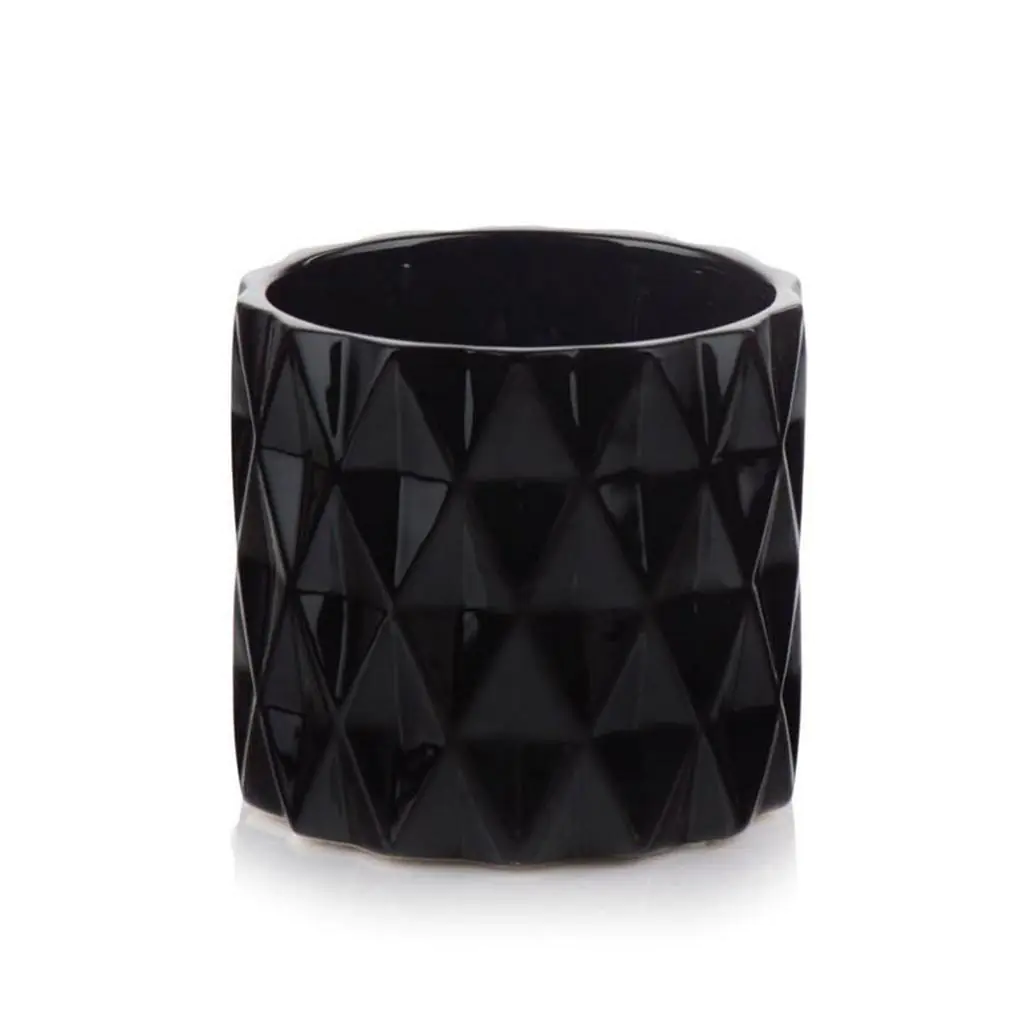 Keramický kvetináč Corym čierny 13 cm