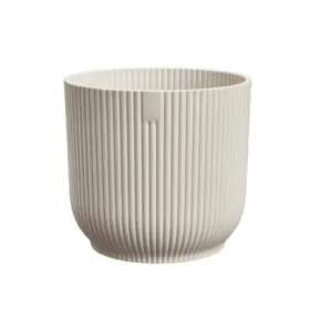 Plastový kvetináč Premium Stripes biely