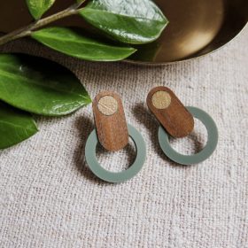 Handmade náušnice Kruhy sage