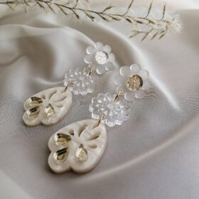 Handmade náušnice Boho flower bride