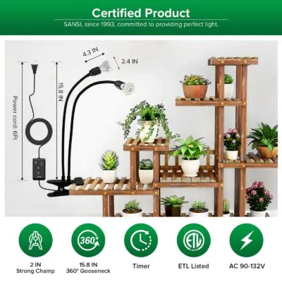 Rastové svietidlo SANSI LED GROW LIGHT 20W rastove svietidlo sansi led 20w grow light s casovacom