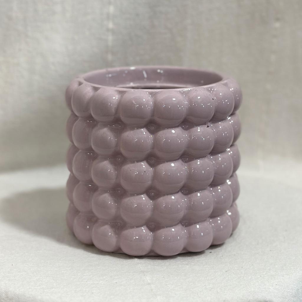 Keramický kvetináč Bubble lilac 10 cm fialový keramicky kvetinac leskly bubble lilac