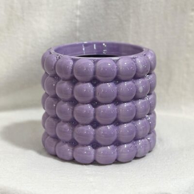 Izbové rastliny, riasogule a príslušenstvo fialový keramicky kvetinac leskly bubble violet