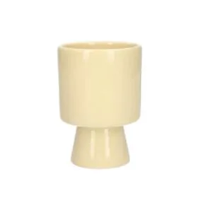 Keramický kvetináč na podstavci Crema 13 cm