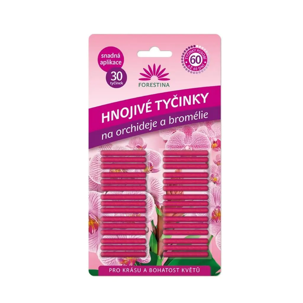 Tyčinkové hnojivo Forestina pre orchidey 30&nbsp;ks