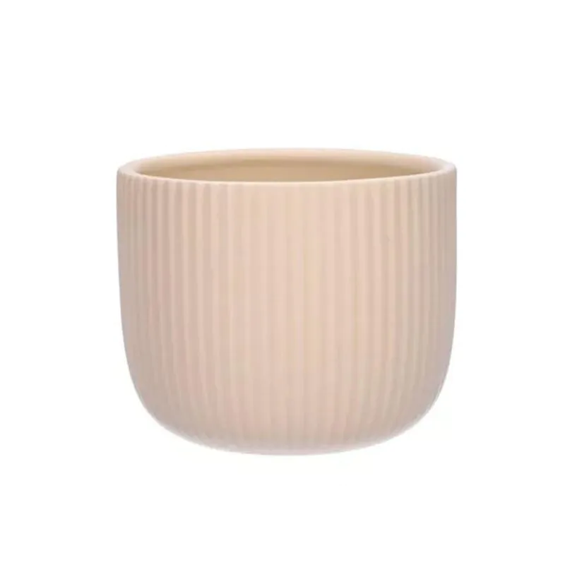 Keramický črepník Crema lines 13 cm
