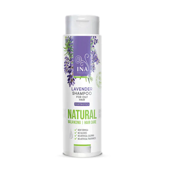 InaEssentials – Prírodný levanduľový šampón pre mastné vlasy a proti lupinám 200&nbsp;ml