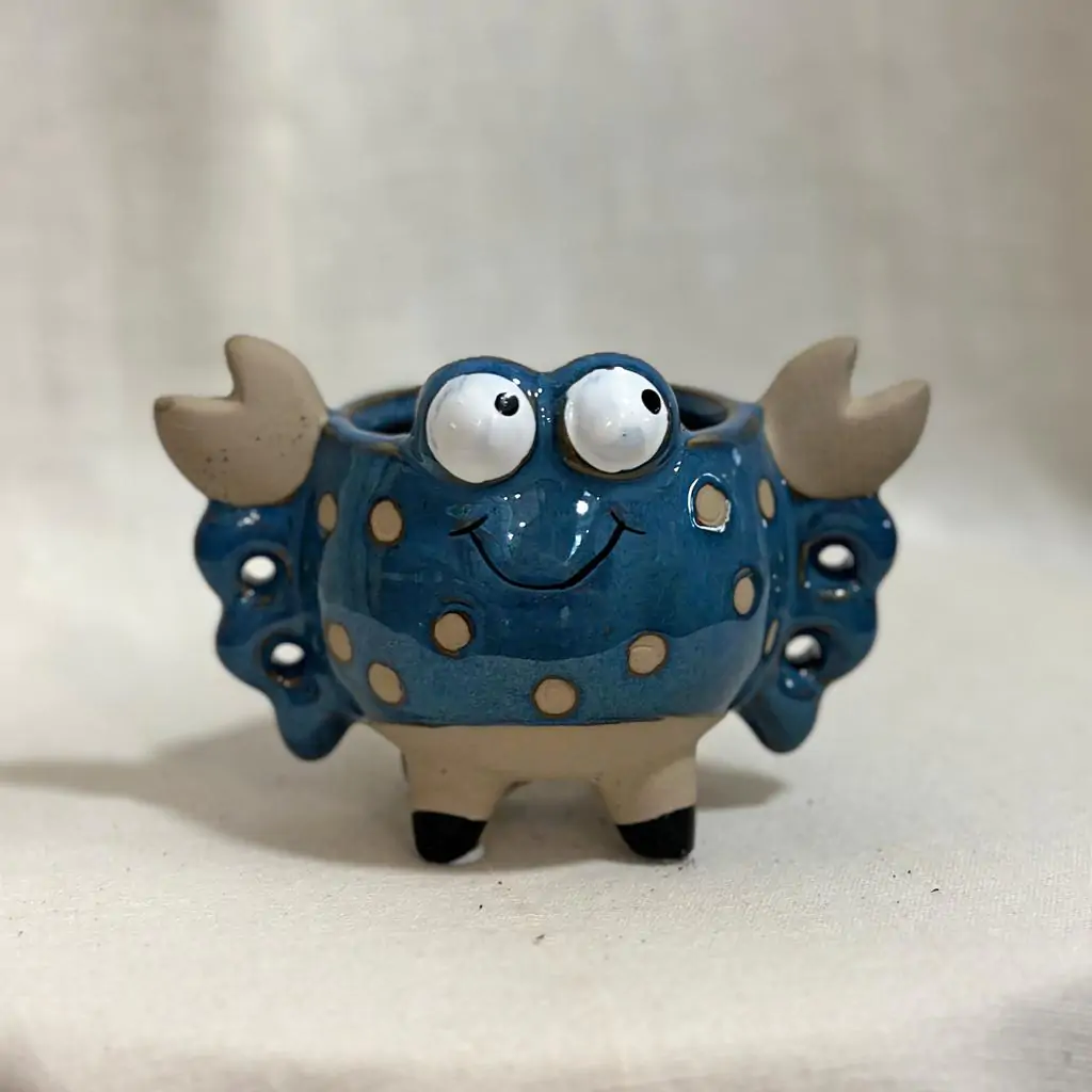 Črepník zvieratko krab tmavomodrý 6 cm