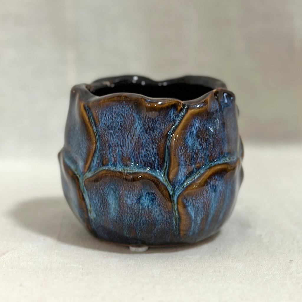 Dekoračný kvetináč Artisan blue petal 6 cm