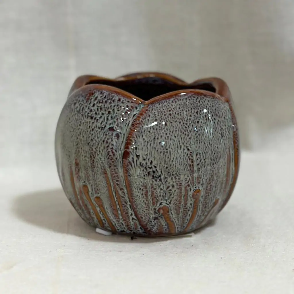 Dekoračný kvetináč Artisan grey petal 6 cm