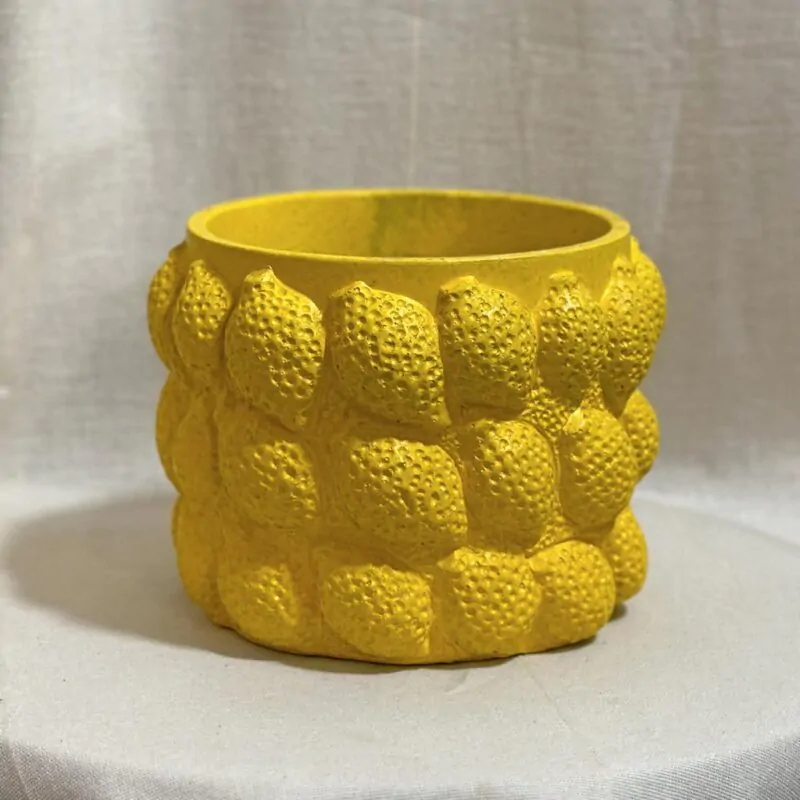 dekoracny kvetinac zlty citrony lemon