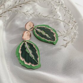 Handmade náušnice Calathea Medallion