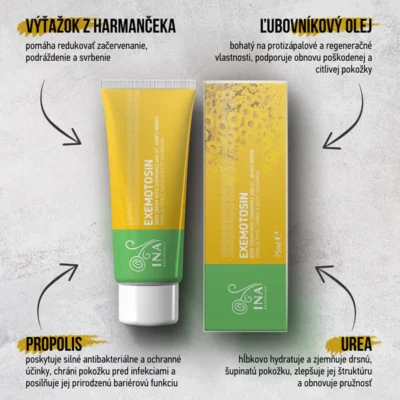 InaEssentials – Krém Exemotosin na ekzém, psoriázu a podráždenú pokožku 75 ml InaEssentials Krém Exemotosin na ekzém, psoriázu a podráždenú pokožku
