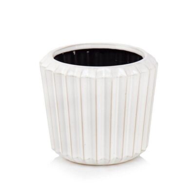 jednoduchy biely keramicky kvetinac crepnik