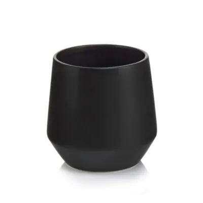 Izbové rastliny, riasogule a príslušenstvo cierny keramicky kvetinac na izbove rastliny