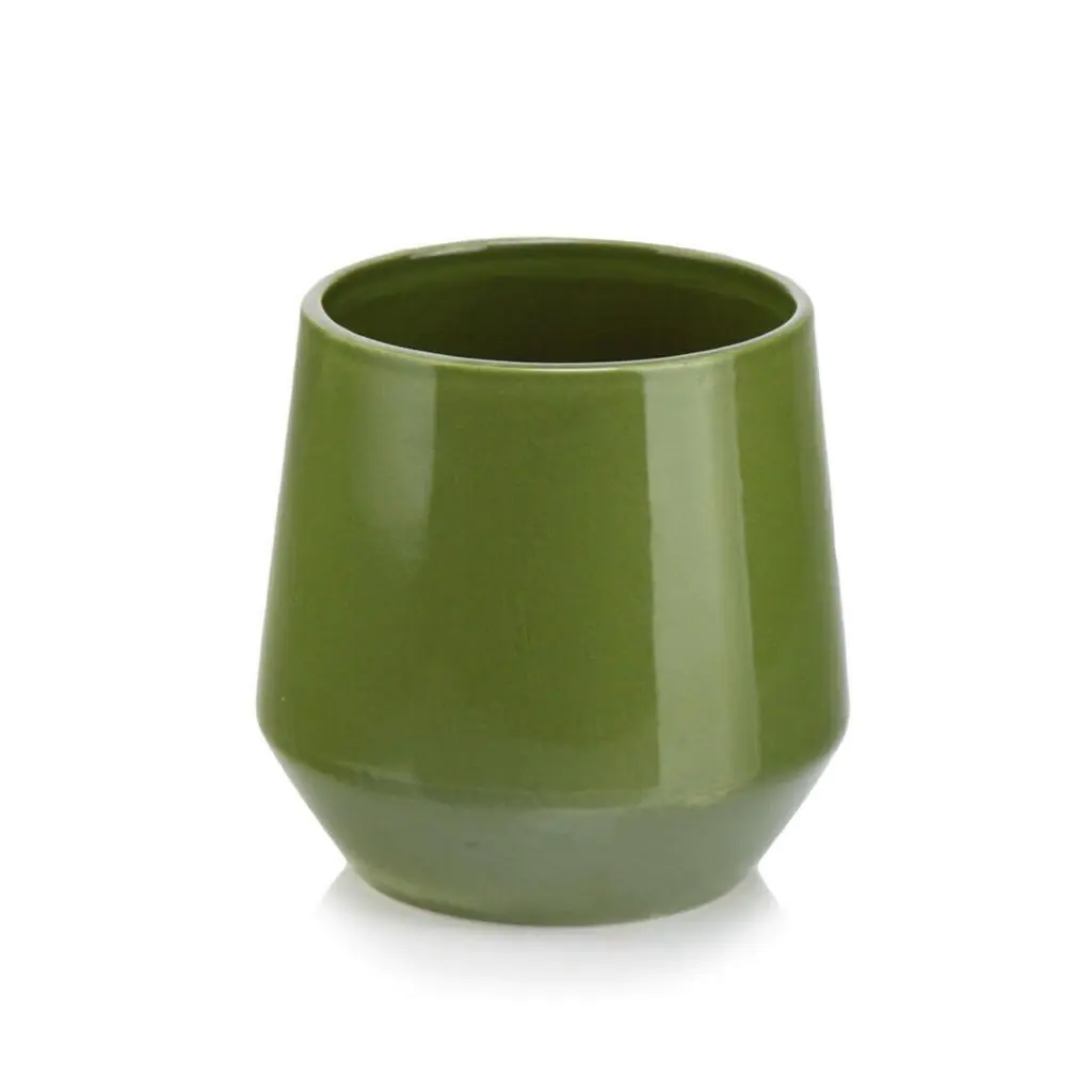 Keramický kvetináč Simple line green 13 cm