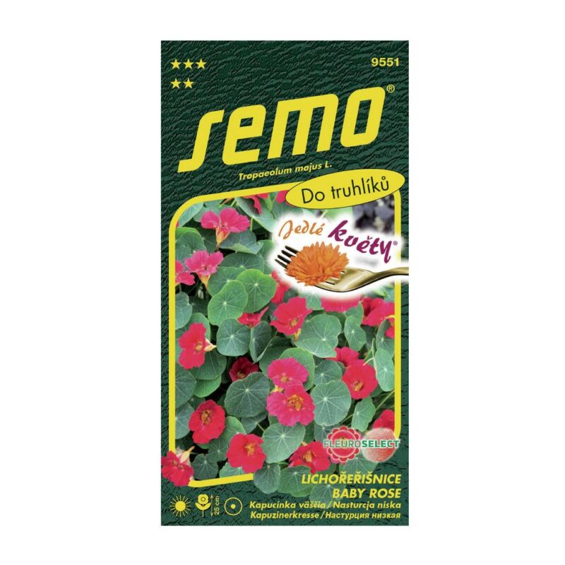 semienka kapucinka mensia baby rose jedle kvety