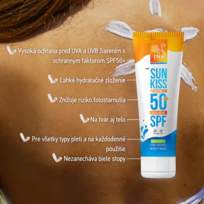 InaEssentials – Prírodný opaľovací krém na tvár a telo SPF 50+ 100 ml inaessentials prirodny opalovaci krem spf 50 na telo na tvar pre deti