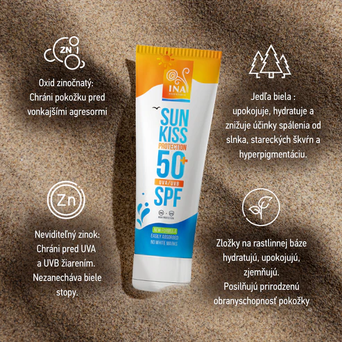 InaEssentials – Prírodný opaľovací krém na tvár a telo SPF 50+ 100 ml inaessentials prirodny opalovaci krem spf 50 na telo na tvar pre deti