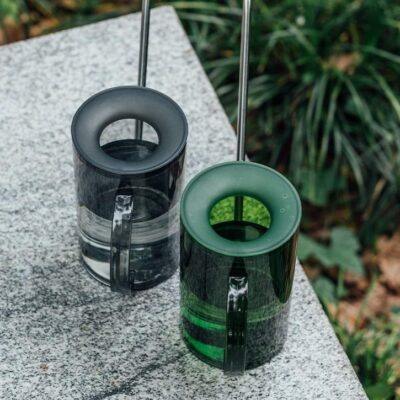 Krhlička 1 l sivá stylova krhlicka na polievanie s nerezovym hrdlom 1 liter