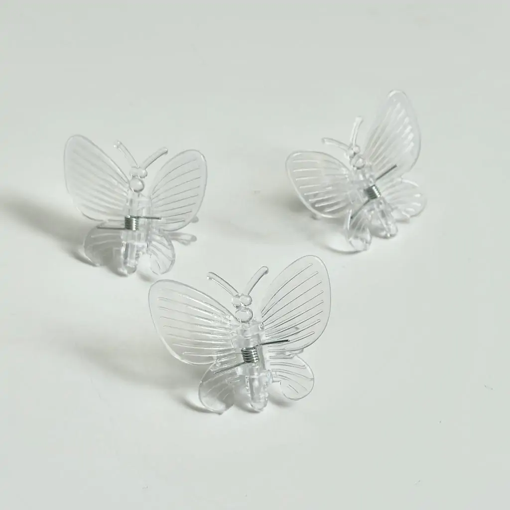 Priehľadné klipy na uchytenie rastlín motýľ 3 ks priehladne klipy na uchytenie rastlin stipce na kvety motyl