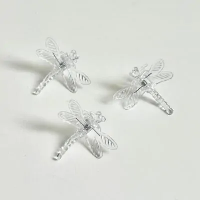 Priehľadné klipy na uchytenie rastlín vážka 3 ks priehladne klipy na uchytenie rastlin stipce na kvety vazka