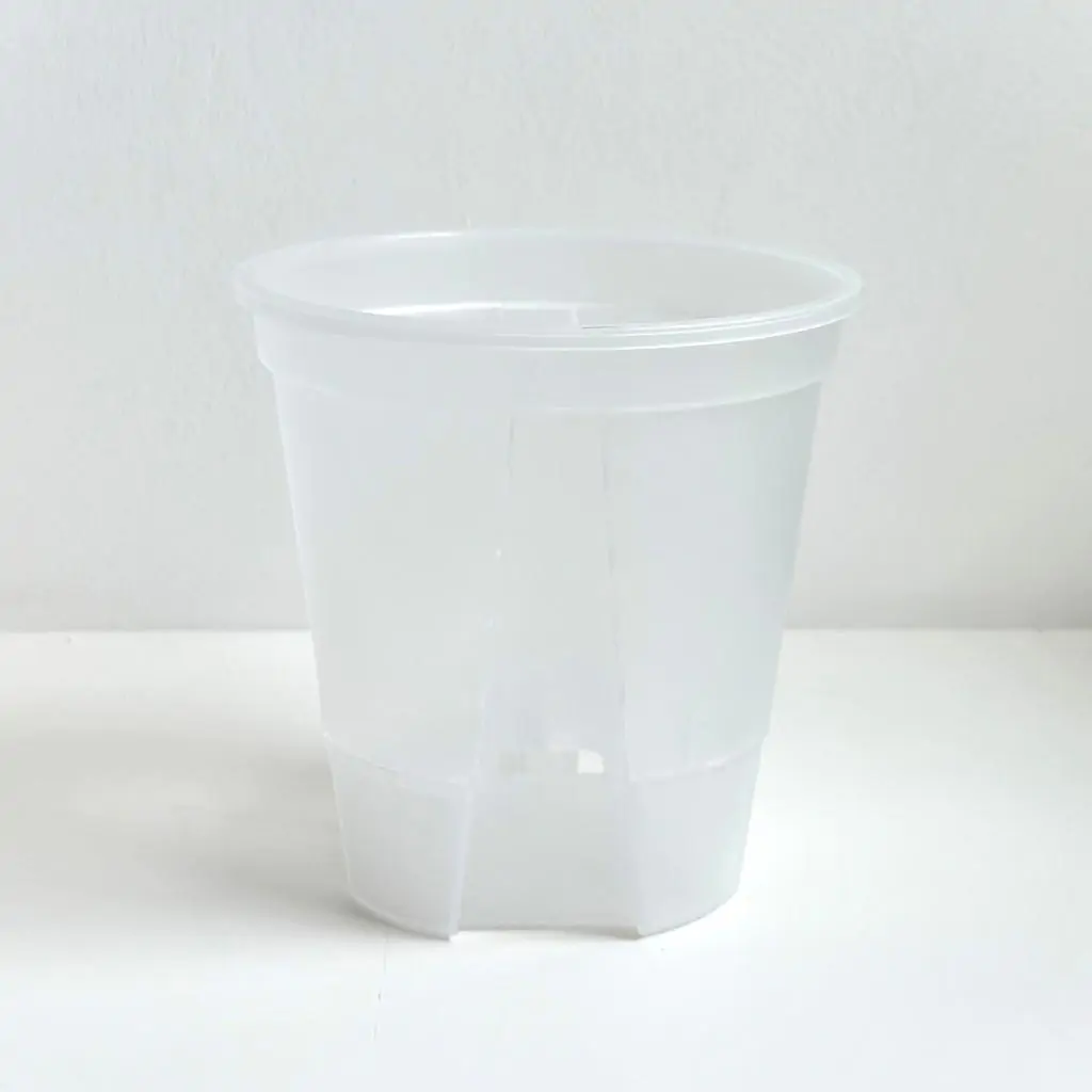 Priehľadný samozavlažovací kvetináč Aero 12 cm