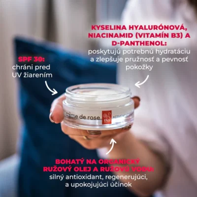 InaEssentials – Hydratačný pleťový krém s SPF30 Crème de rose 50 ml InaEssentials – Hydratačný pleťový krém s SPF30 Crème de rose 50 ml