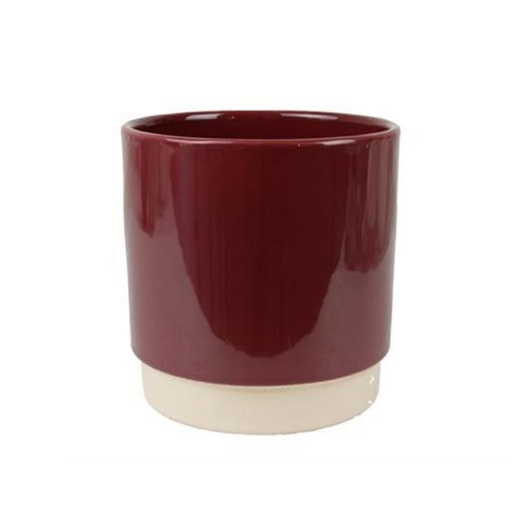 Keramický kvetináč Duo bordový keramicky kvetinac duo eno bordovy cerveny