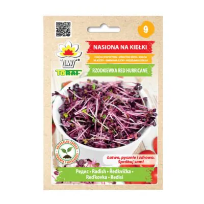Reďkovka Red Hurricane semienka na klíčenie 10 g redkovka red hurricane semienka na klicenie microgreens klicky klickovanie