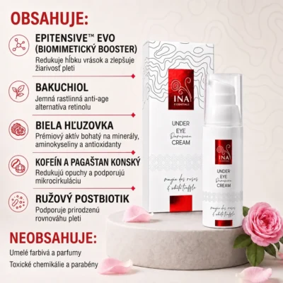InaEssentials – Očný krém proti starnutiu Rose Eye Lift 15 ml inaessentials ocny krem proti starnutiu rose eye lift