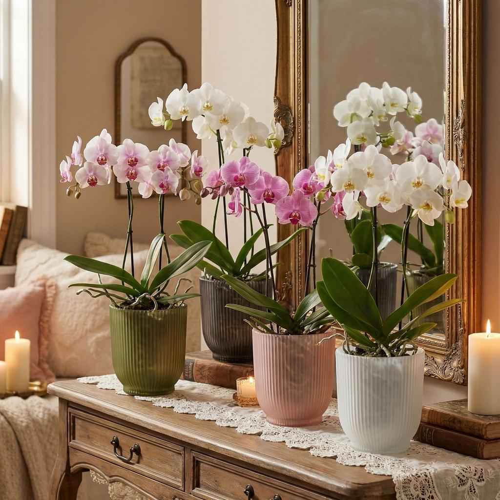 Dekoračný sklenený kvetináč na orchidey ružový 13 cm Dekoračný sklenený kvetináč na orchidey ružový 13 cm – Obrázok 3