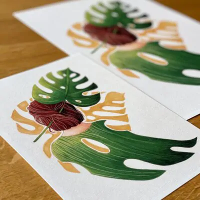 Botanická ilustrácia Monstera love wearewind